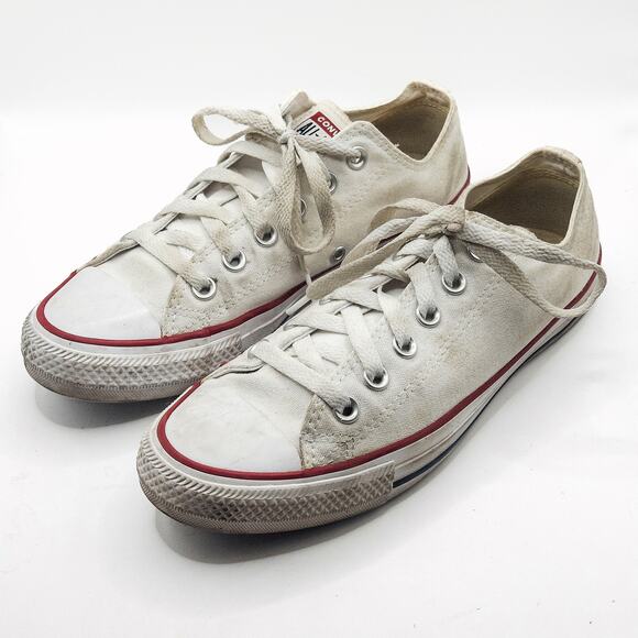 Converse Women’s Chuck Taylor All Star White Canvas Grunge Skaterstyle Size 8 - Picture 1 of 8